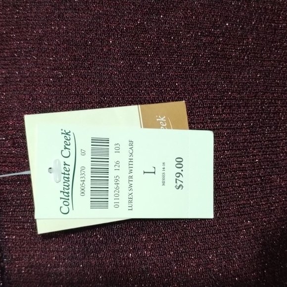 Coldwater Creek knit sweater with scarf sparkle Large - Picture 10 of 11